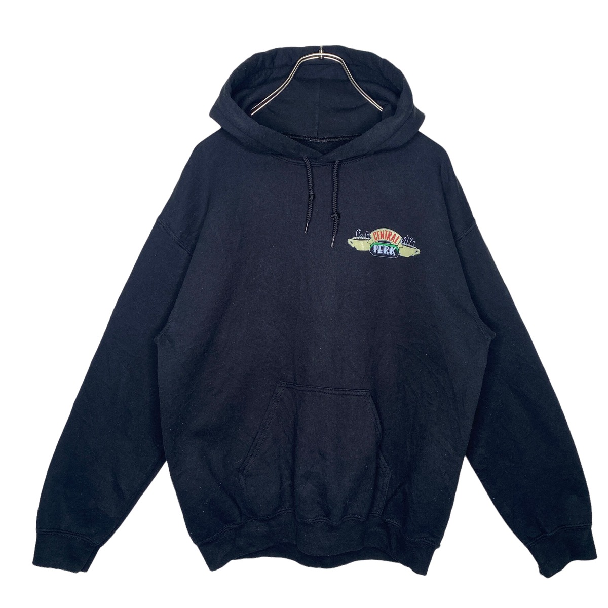 Friends パーカー M ブラック 厚手 ヘビーコットン バックプリント