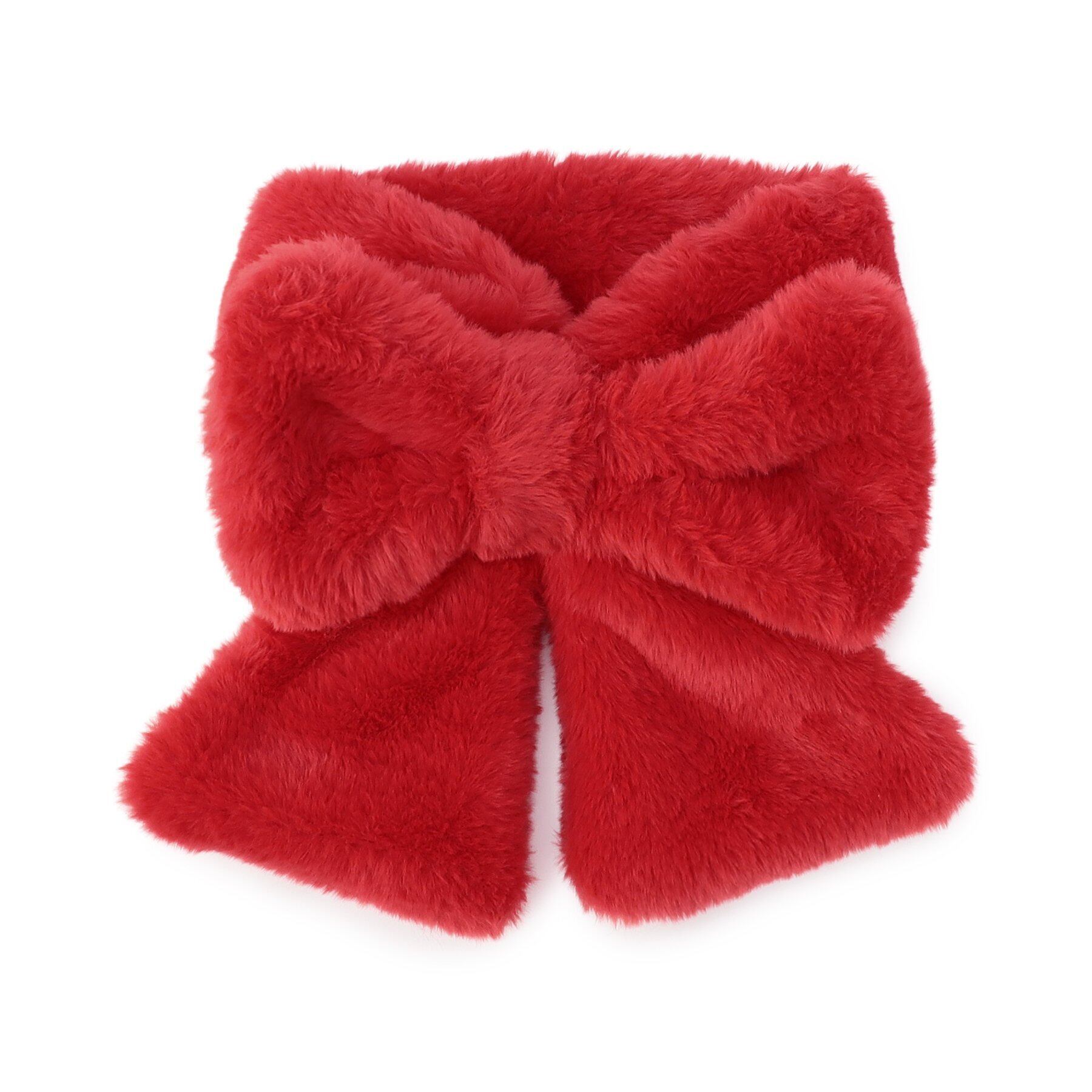 【26AW】F.O ファーリボンマフラー(100-120/120-140) レッド