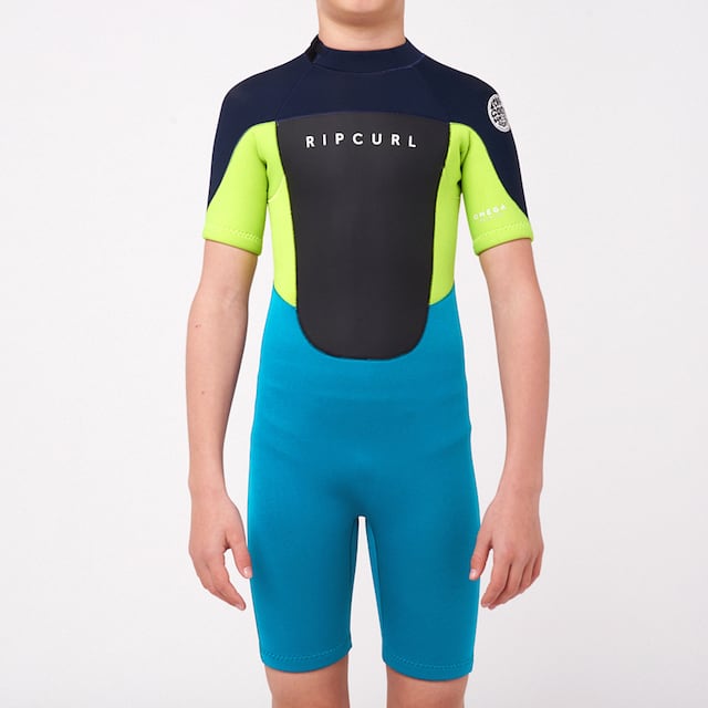 【RIPCURL】リップカール キッズ ウェットスーツ オメガ ショートスリーブ スプリング KIDS OMEGA 2mm バックジップ [ネイビー]  新品 サーフィン ウェットスーツ