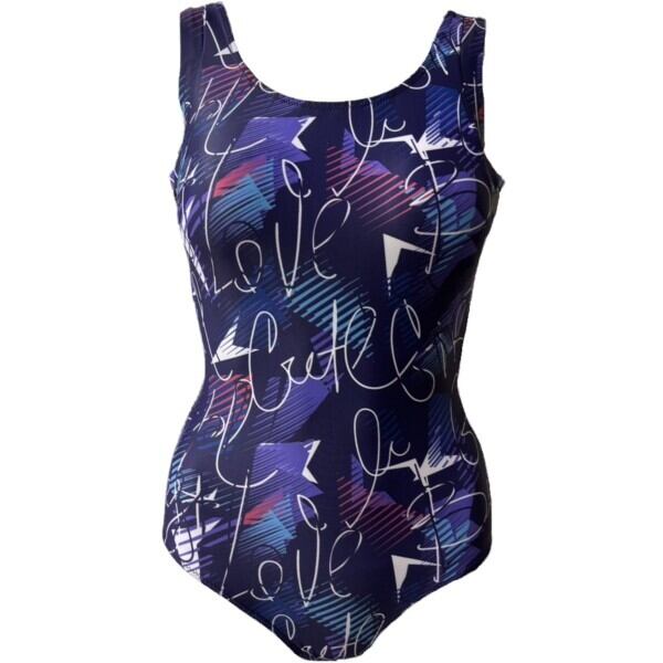 WD-565312 npフィットネス水着 そで美人シェイプワンピース 総柄 /ロゴ サイズ/9号〜15号