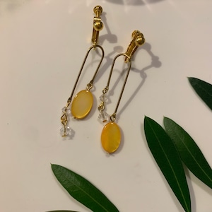 yellow crystal earring