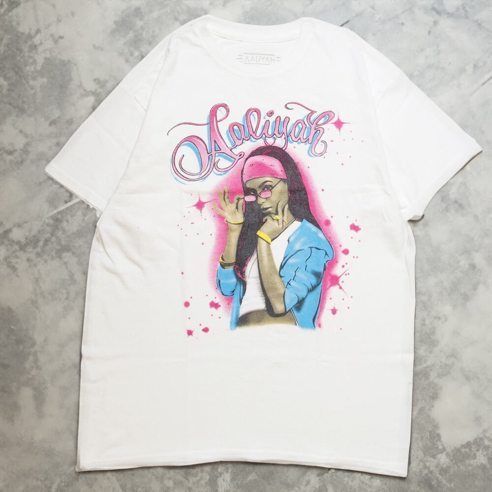 アリーヤ Tシャツ AALIYHA アーティスト Mサイズ ホワイト バンドT