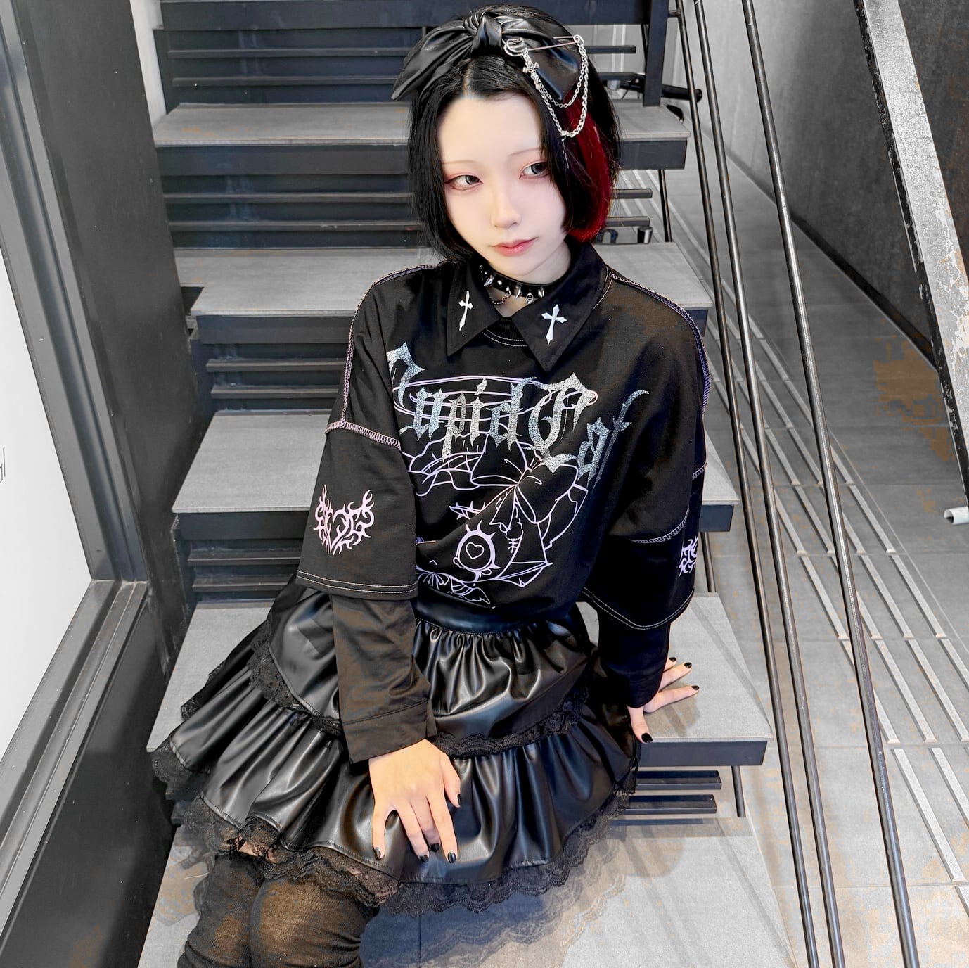 6/3 BLACK M再入荷！】新作☆CupidCatステッチTシャツ