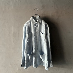 -ANABRISA- long sleeve linen Cuba shirt Light blue