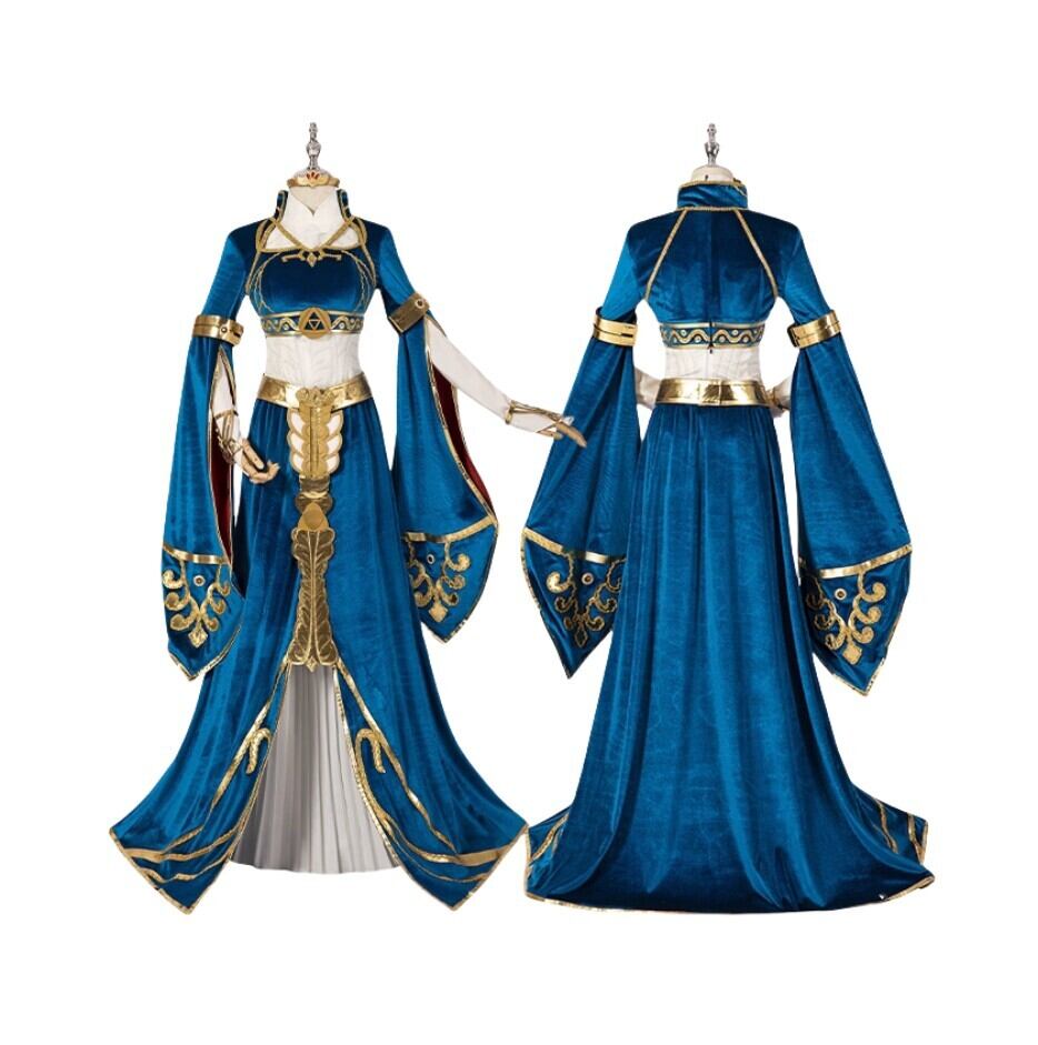 K3335 ブレスオブザワイルド ゼルダ姫 風 ドレス 豪華版 コスプレ衣装 cosplay コスチューム ハロウィン イベント
