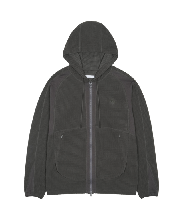 [SAN SAN GEAR] GRID ZIP-UP HOODIE Charcoal 正規品 韓国ブランド 韓国通販 韓国代行 韓国ファッション sansan san san sansangear サンサンギア
