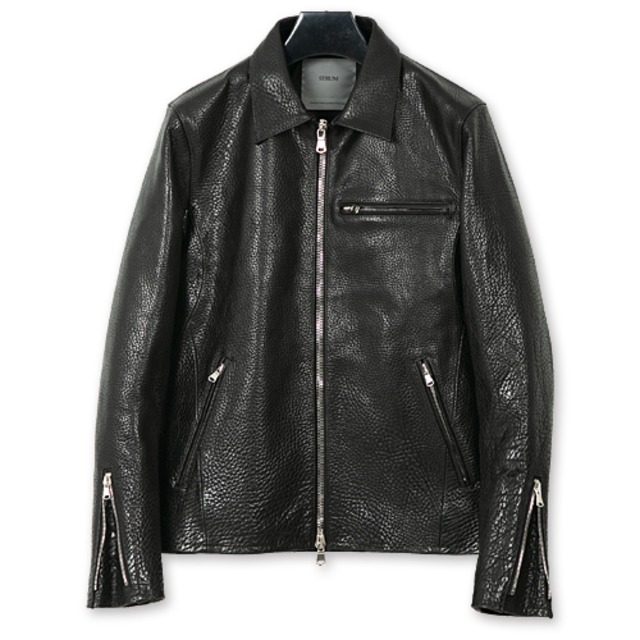 【STRUM　ストラム　RIDERS JACKET　ライダースジャケット】M.VINCENTS/フルタンニンピット鞣しシュリンクステアハイド/シングルライダース【送料無料】