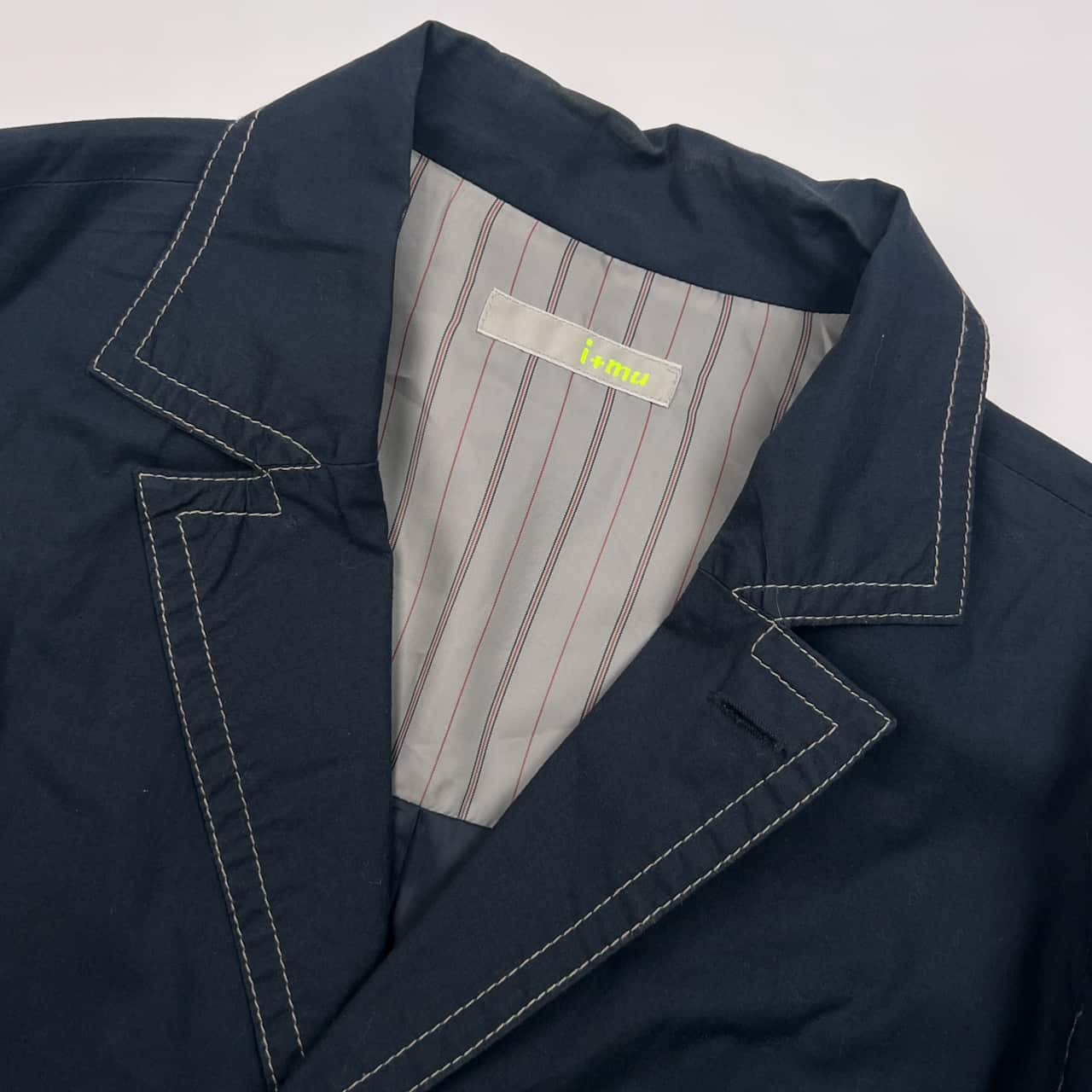 シルク混 i+mu イム ダブル ジャケット 40/ネイビー レディース センソユニコ
