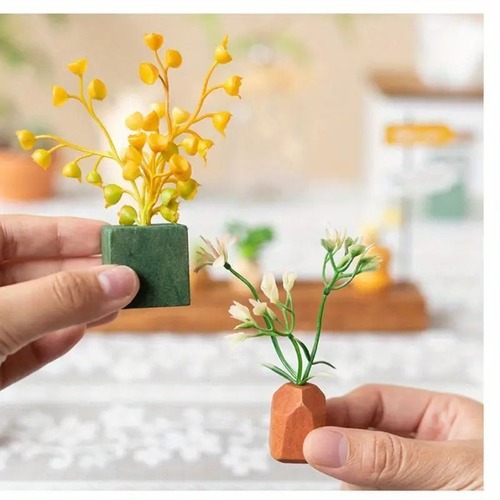 木製 ミニチュアガーデンフィギュア　1セット　オーナメント　卓上飾り　工芸品　プレゼント　置き物　ホームデコ　オブジェ　可愛い　雑貨　癒しグッズ