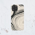 受注生産 iPhoneケース 白黒の流線マーブル｜紙マーブリング MARB062C