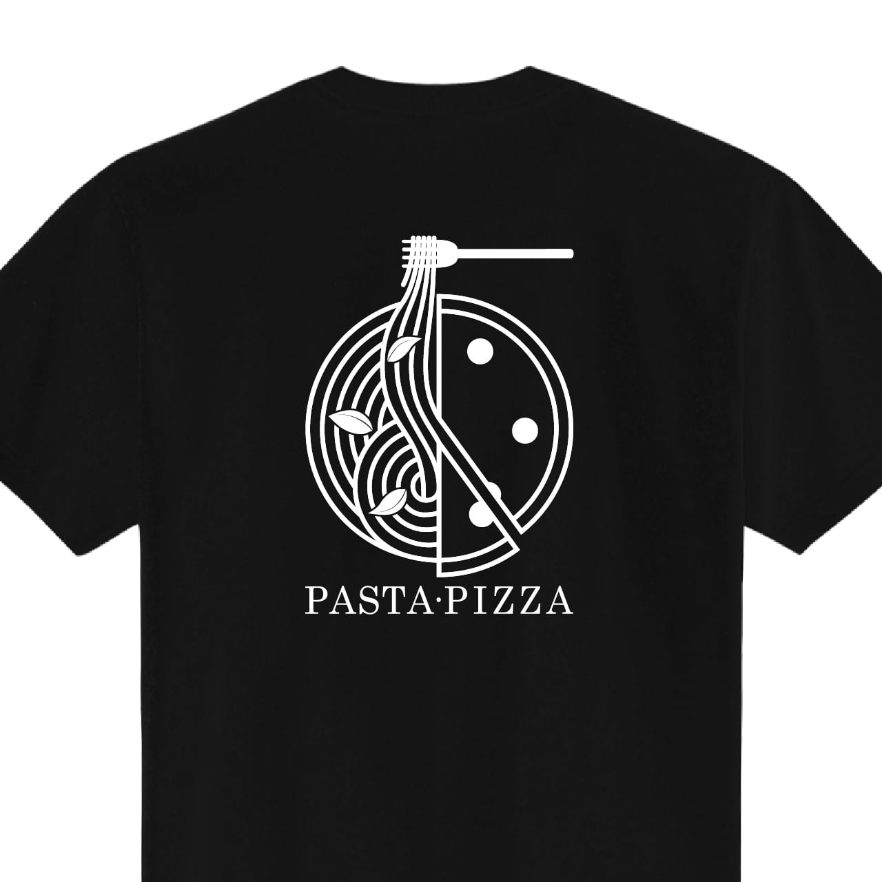 パスタ ピザ Tシャツ ユニフォーム ※背面プリント 商品カラー:ブラック