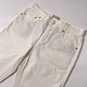 YANUK ヤヌーク ホワイトデニム パンツ スキニー テーパード ジーンズ サイズ 27 /メンズ/革パッチ