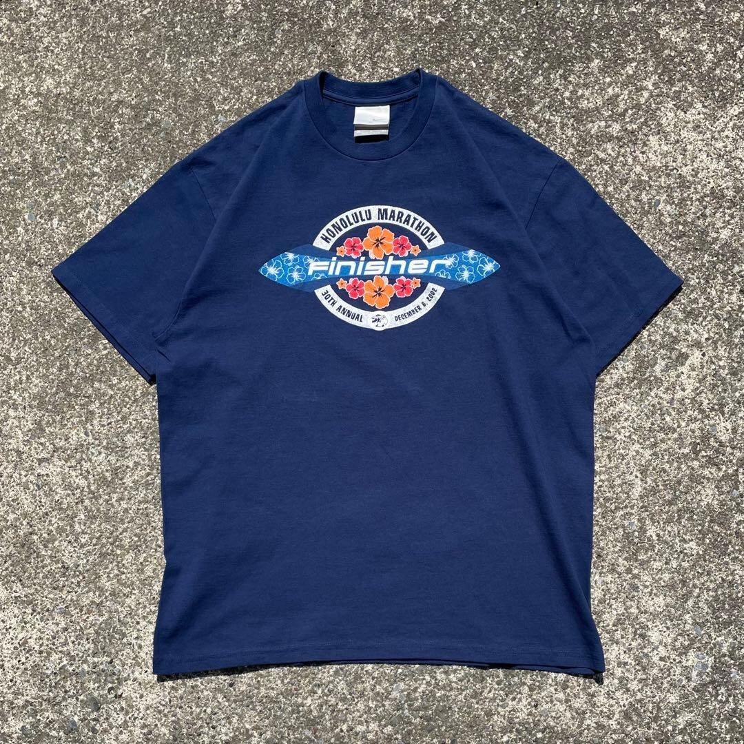 【Mサイズ】USA製 00's ホノルルマラソン2002 大きめ 古着 Tシャツ
