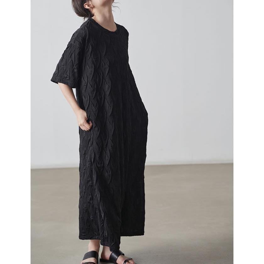 textured black one-piece