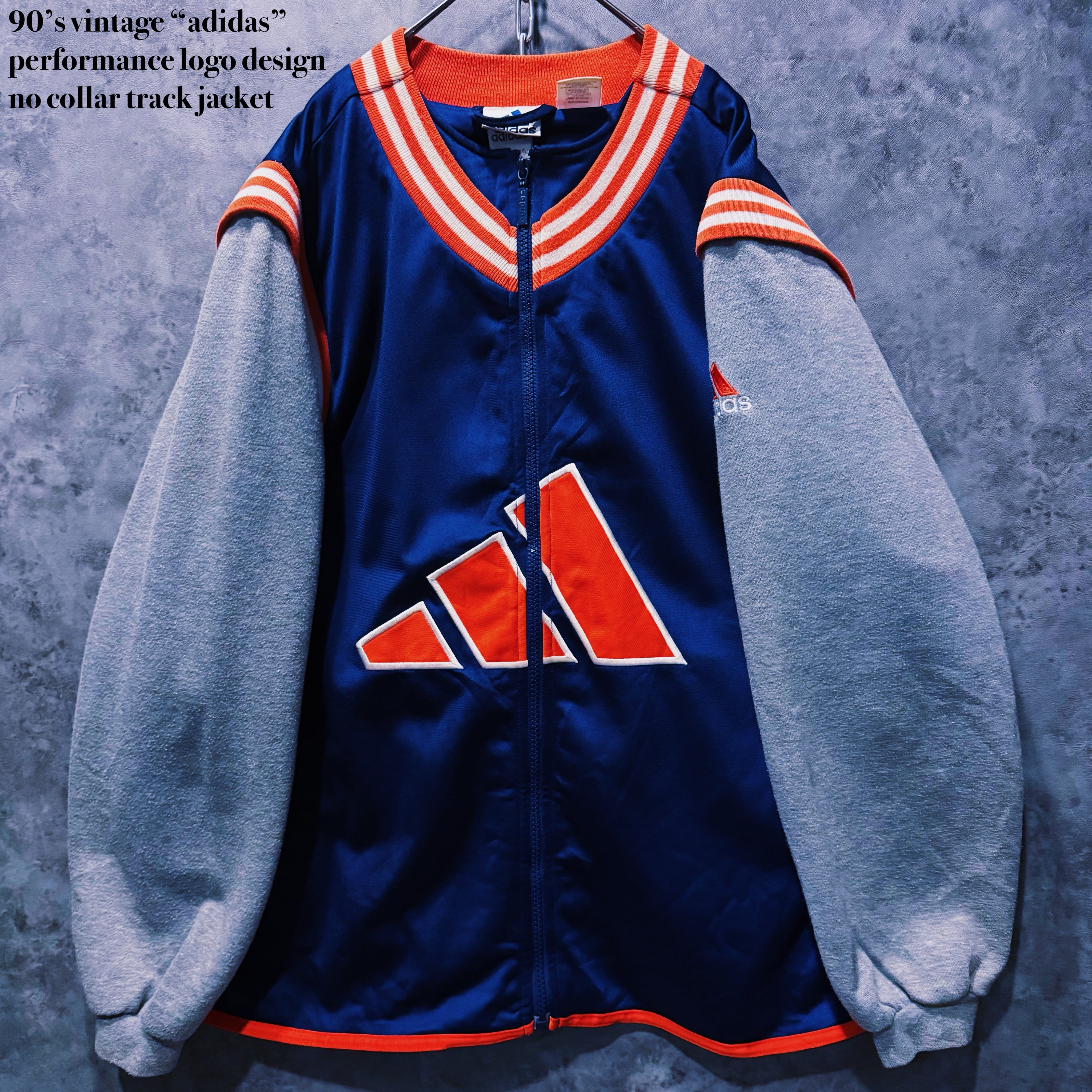 【doppio】90’s vintage “adidas” performance logo design no collar track jacket