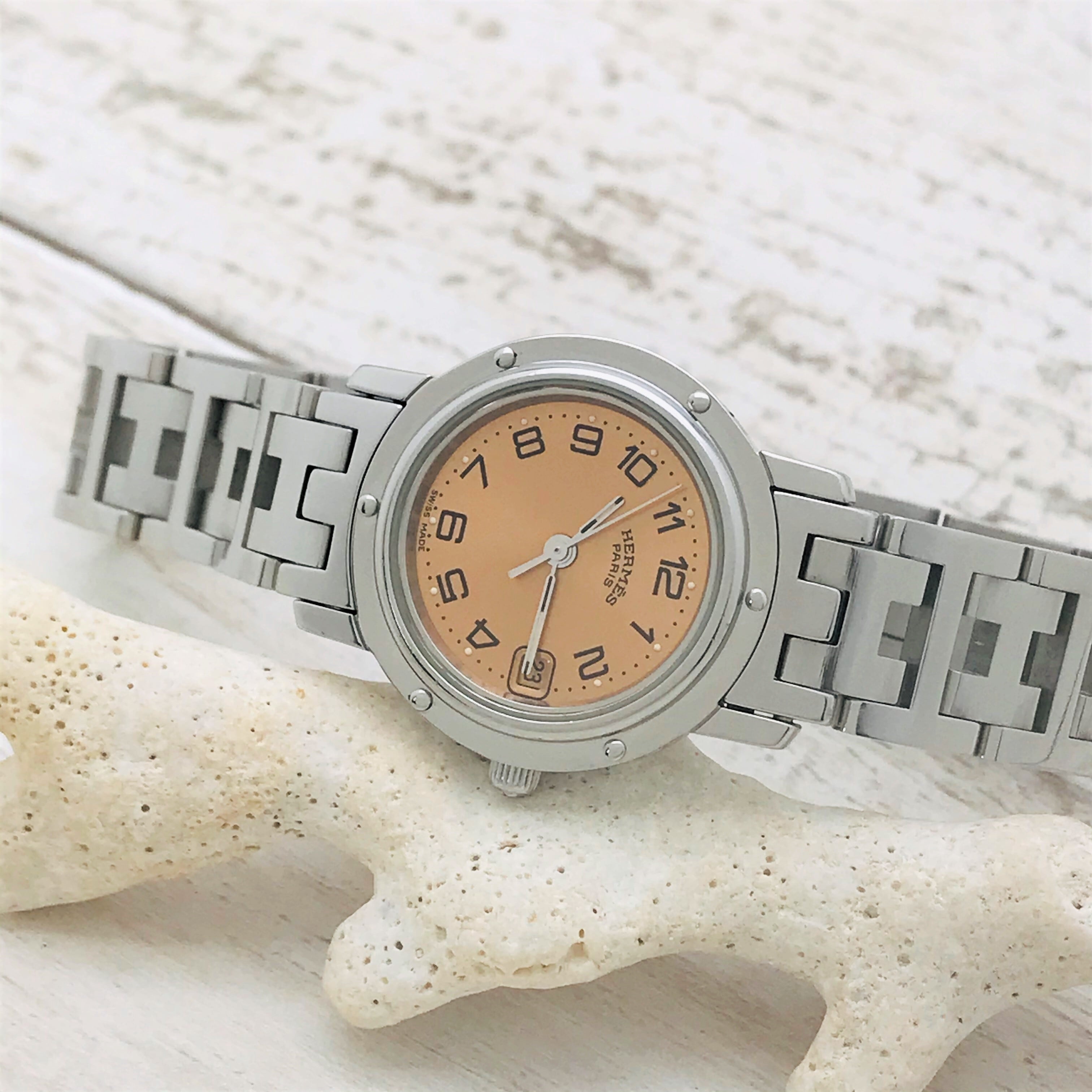 保証付 極美品  Hermes  エルメス　クリッパー ３針　レディース　腕時計