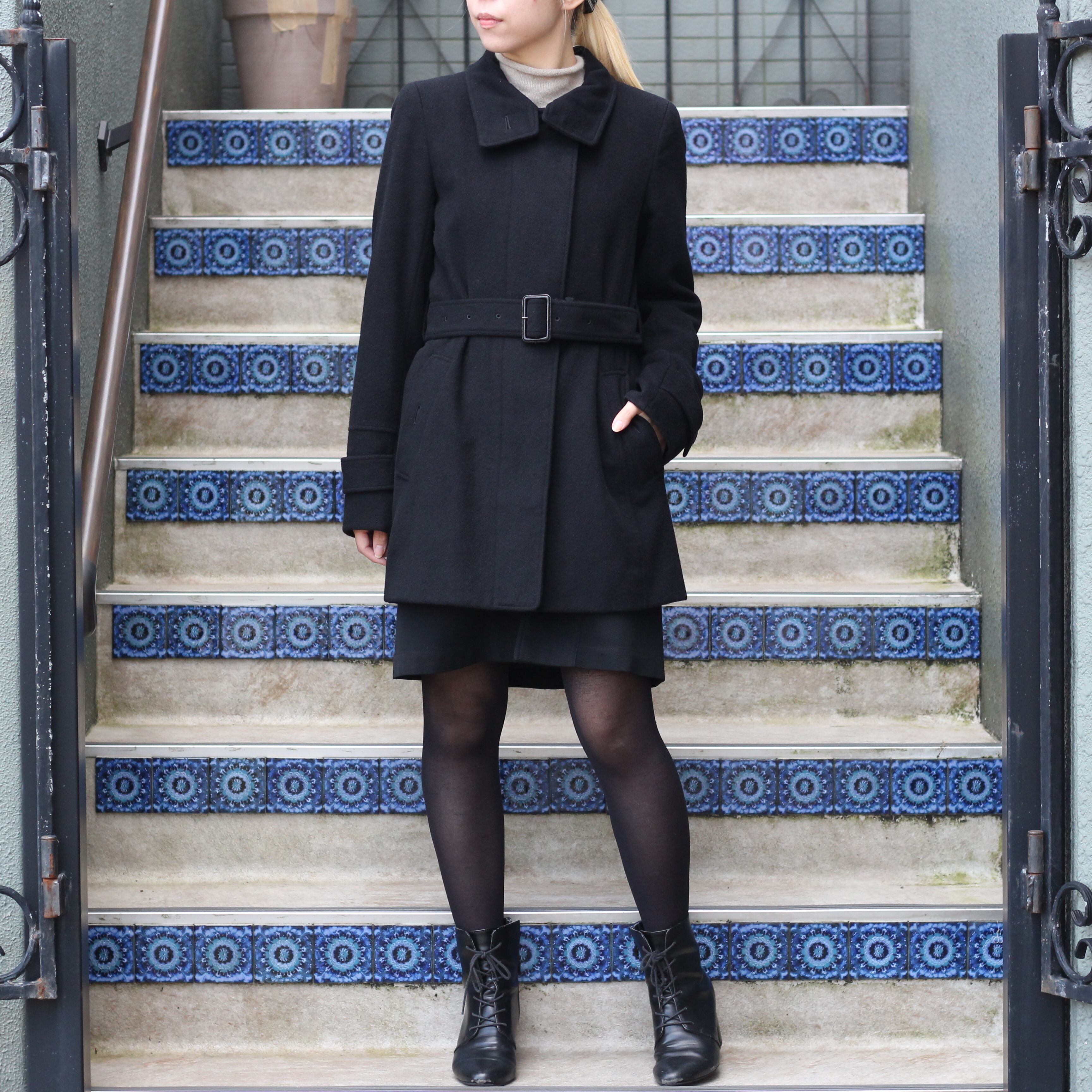 BURBERRY LONDONバーバリーロンドンアンゴラウールベルテッドコート-