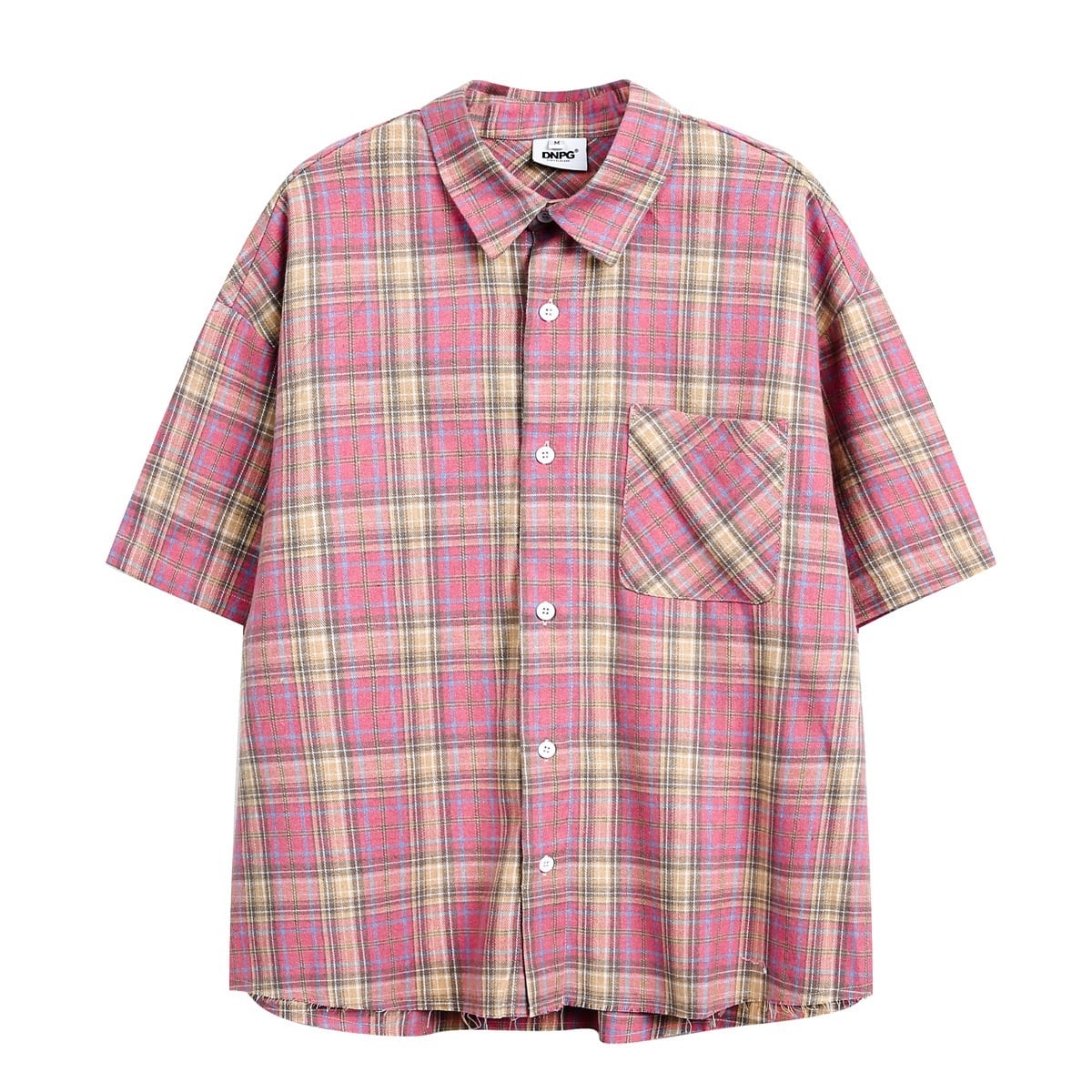 オーバーサイズピンクチェックシャツ / Oversized Pink Check