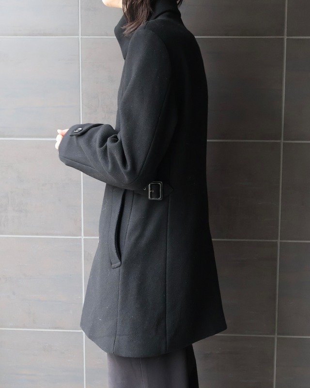 Standing collar wool jacket