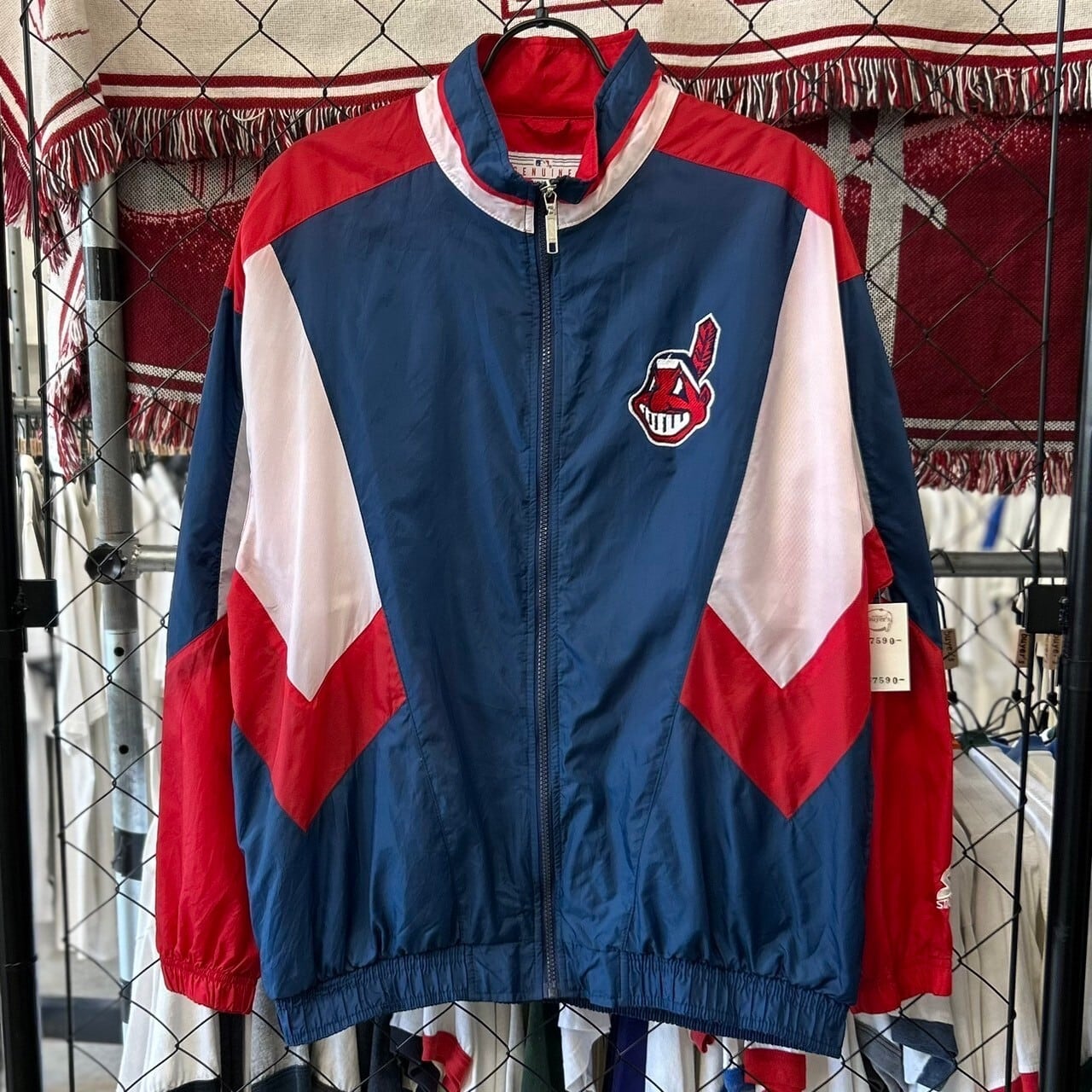 90s LAA エンゼルス MLBスターター 紺×赤 ナイロン ジャケット L