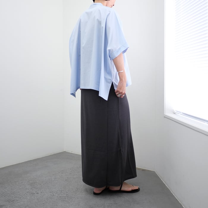 mizuiro ind（ミズイロインド） ハーフスリーブスタンドカラーワイド