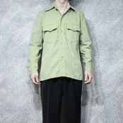70's cotton shirt jacket lime green