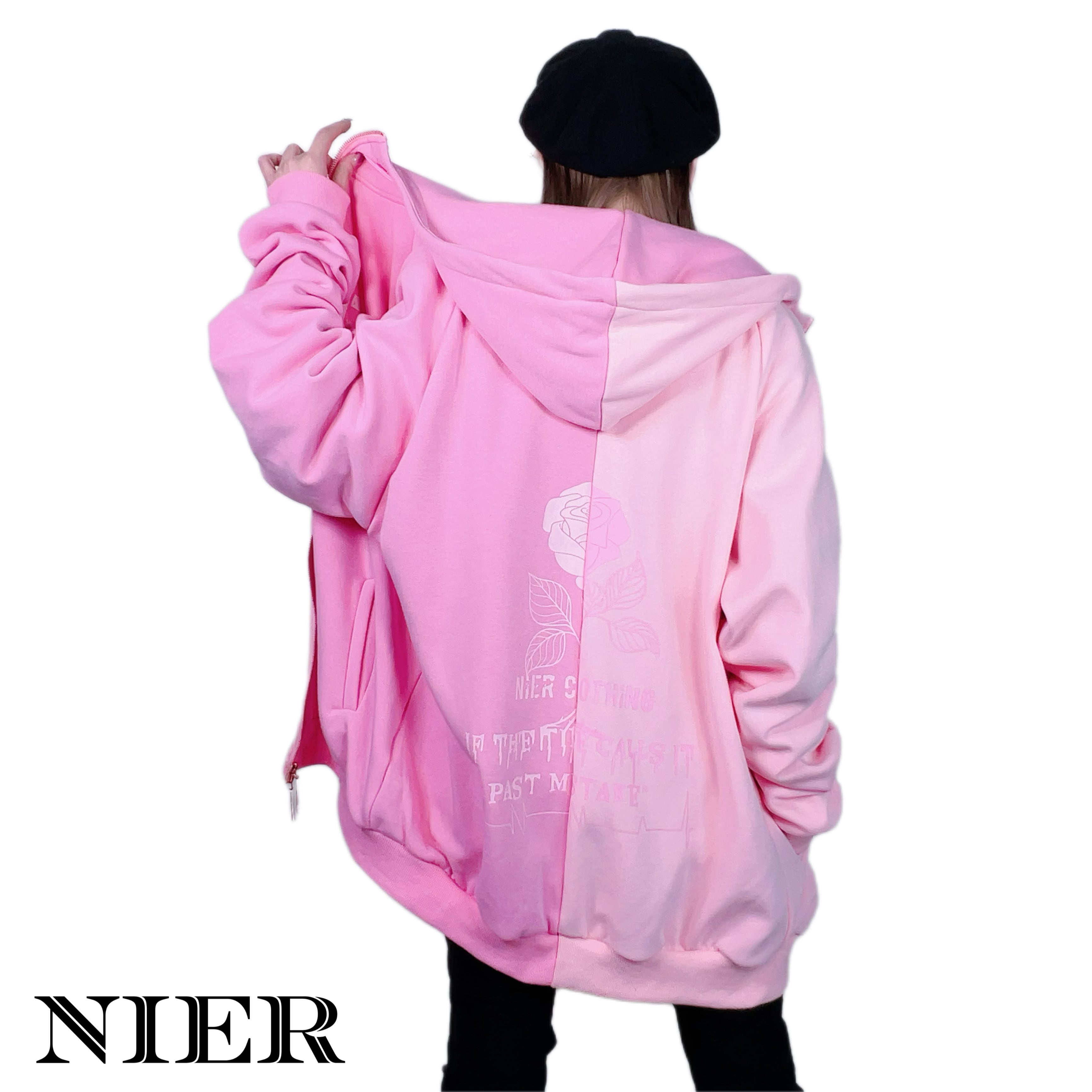 防寒裏起毛TWO-TONE DOUBLE ZIP PARKA【ROSE】 | NIER CLOTHING powered by BASE