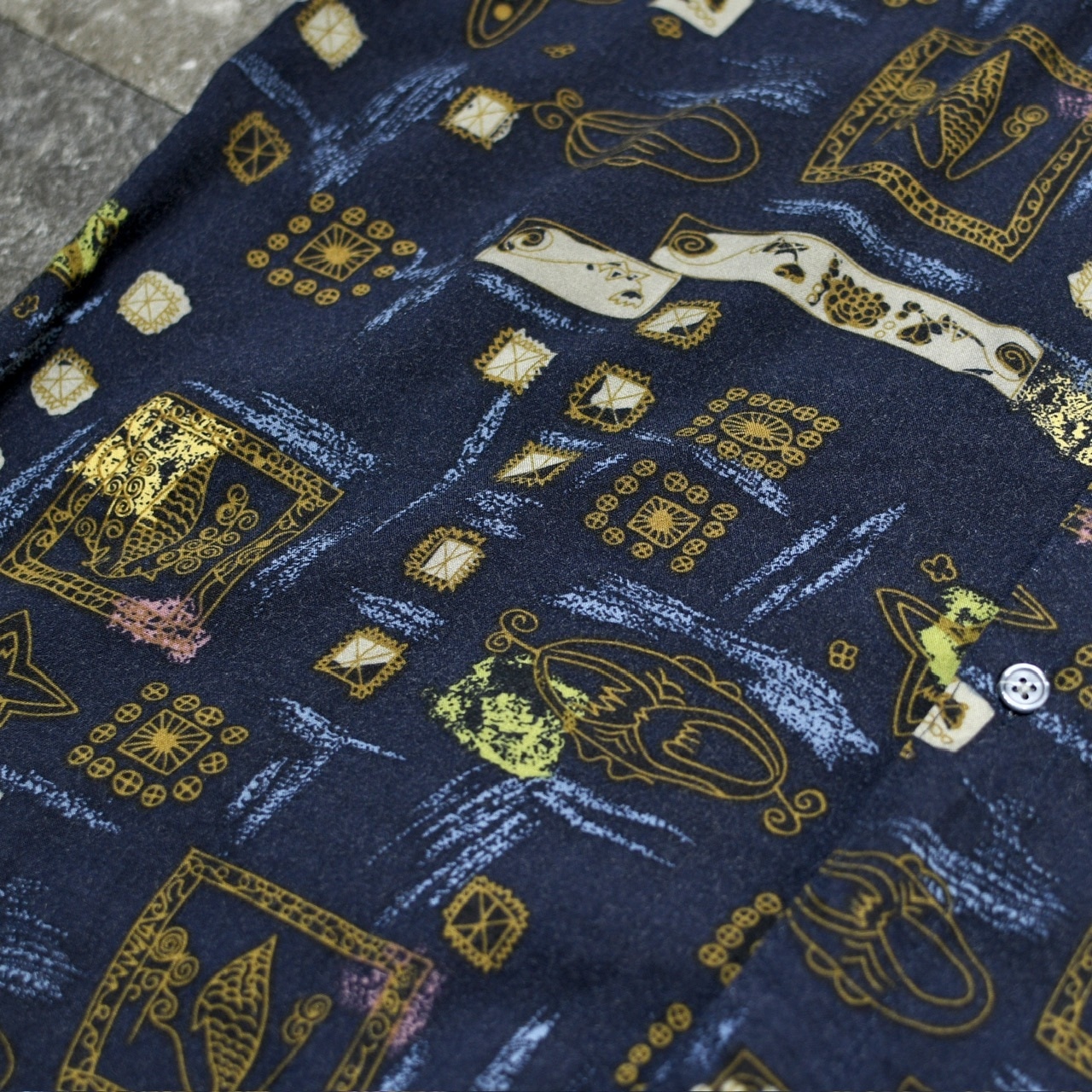 design rayon shirt navy