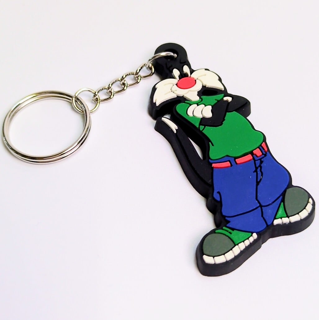 ♧ 送料無料！ ★ラバーキーホルダー★〘210〙 【 Sylvester Cat ( シルベスターキャット ) 】 〚アメリカン雑貨 アメトイ〛