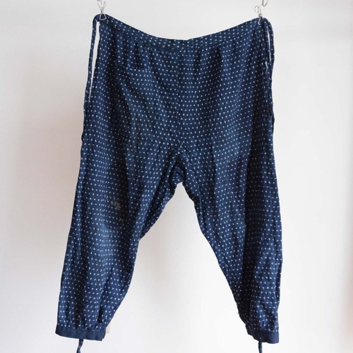 もんぺ 藍染 絣 雪 蚊 野良着 パンツ ジャパンヴィンテージ 襤褸 | Monpe Pants Noragi Indigo Kimono Kasuri Japan Vintage Boro