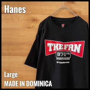 【Hanes】スポーツラジオ局 THE FAN プリント ロゴ Tシャツ L ヘインズ US古着