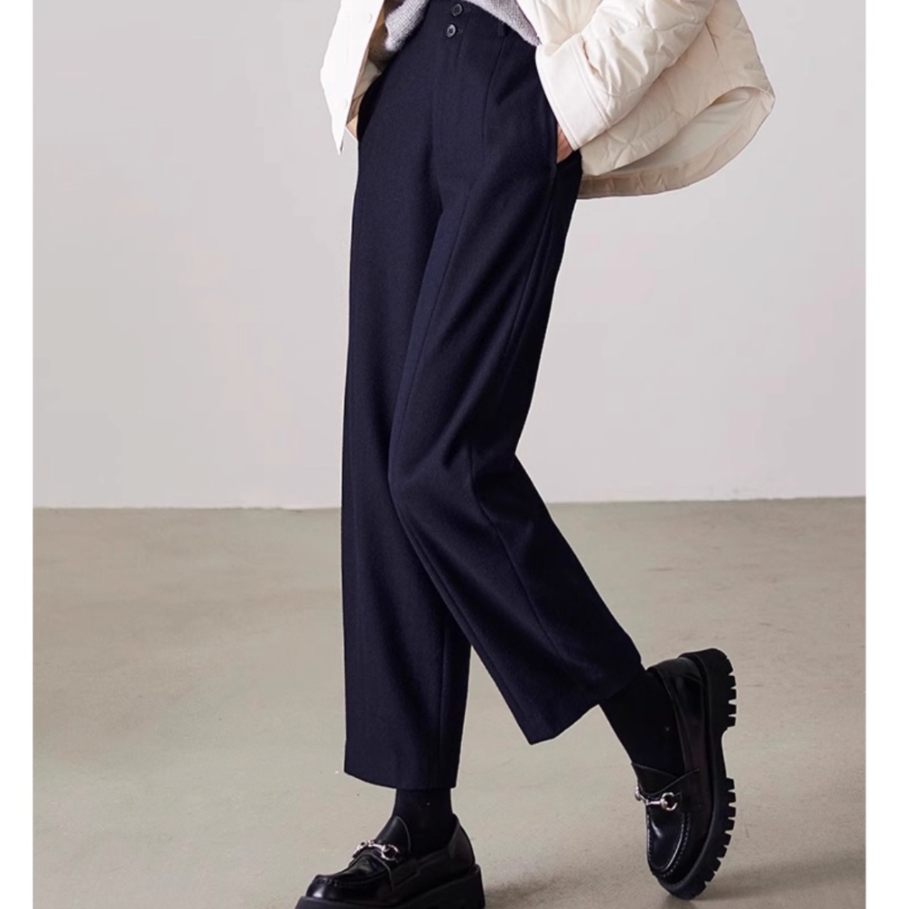 ポケット付き ワイド クロップド パンツ 00055・画像3