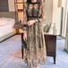 総レース ロングワンピース 長袖 透けレース