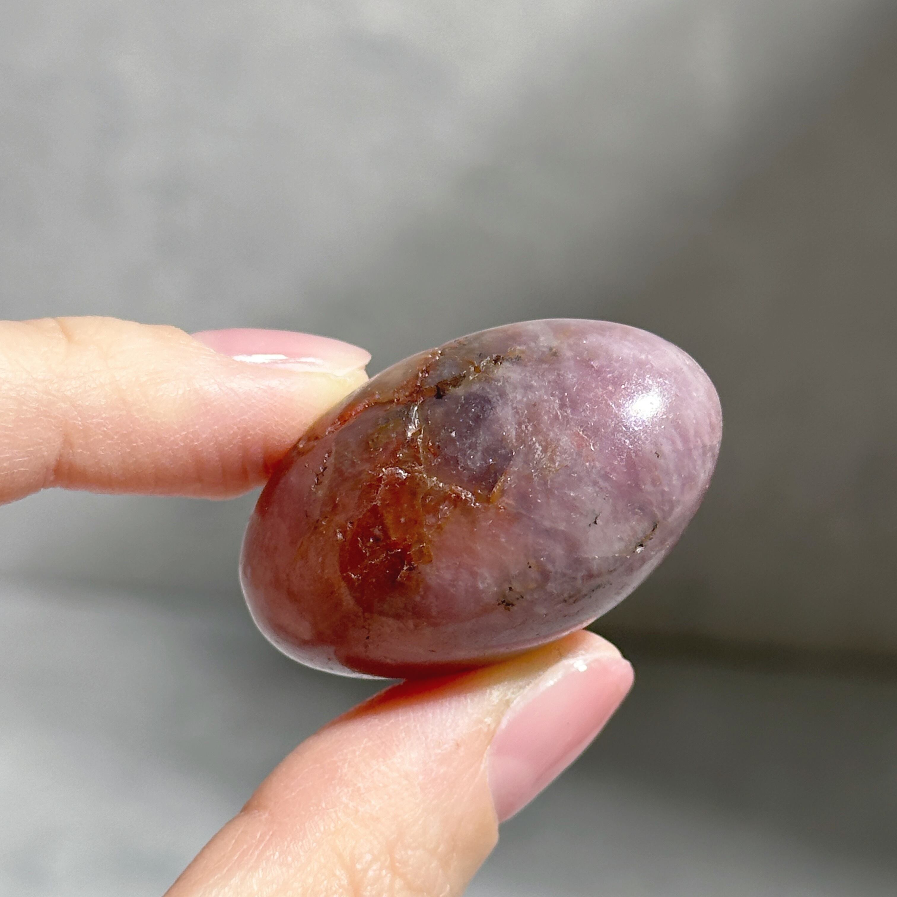 天然石コレクション MOON クウォーツローズ アメジスト パープルローズクォーツ パームストーン41◇Purple Rose Quartz