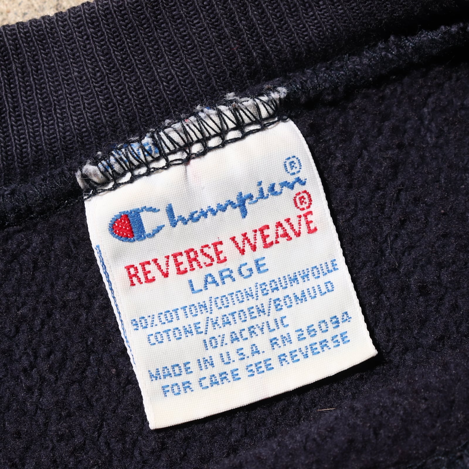 美品 L ネイビー UCバークレー 90s USA リバースウィーブ チャンピオン 