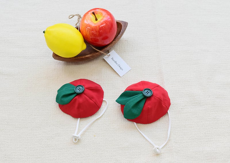 CUTEフルーツ帽子 2color  /  ハンドメイド 犬服 ドッグウェア 犬の服 犬用 アクセサリー ペット用品 