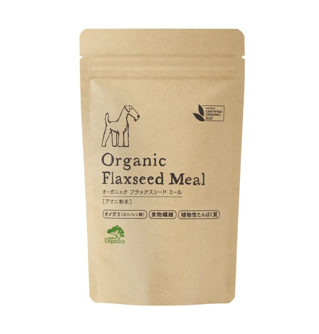 made of Organics for Dog／オーガニック フラックスシード ミール＜粉タイプ＞100g 愛犬用 オーガニック亜麻仁パウダー 100g