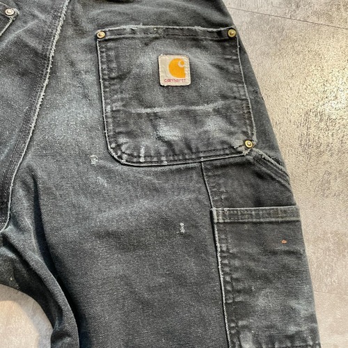 00s USA製 ブラック ダブルニー Carhartt B01 29×30 詳細写真2