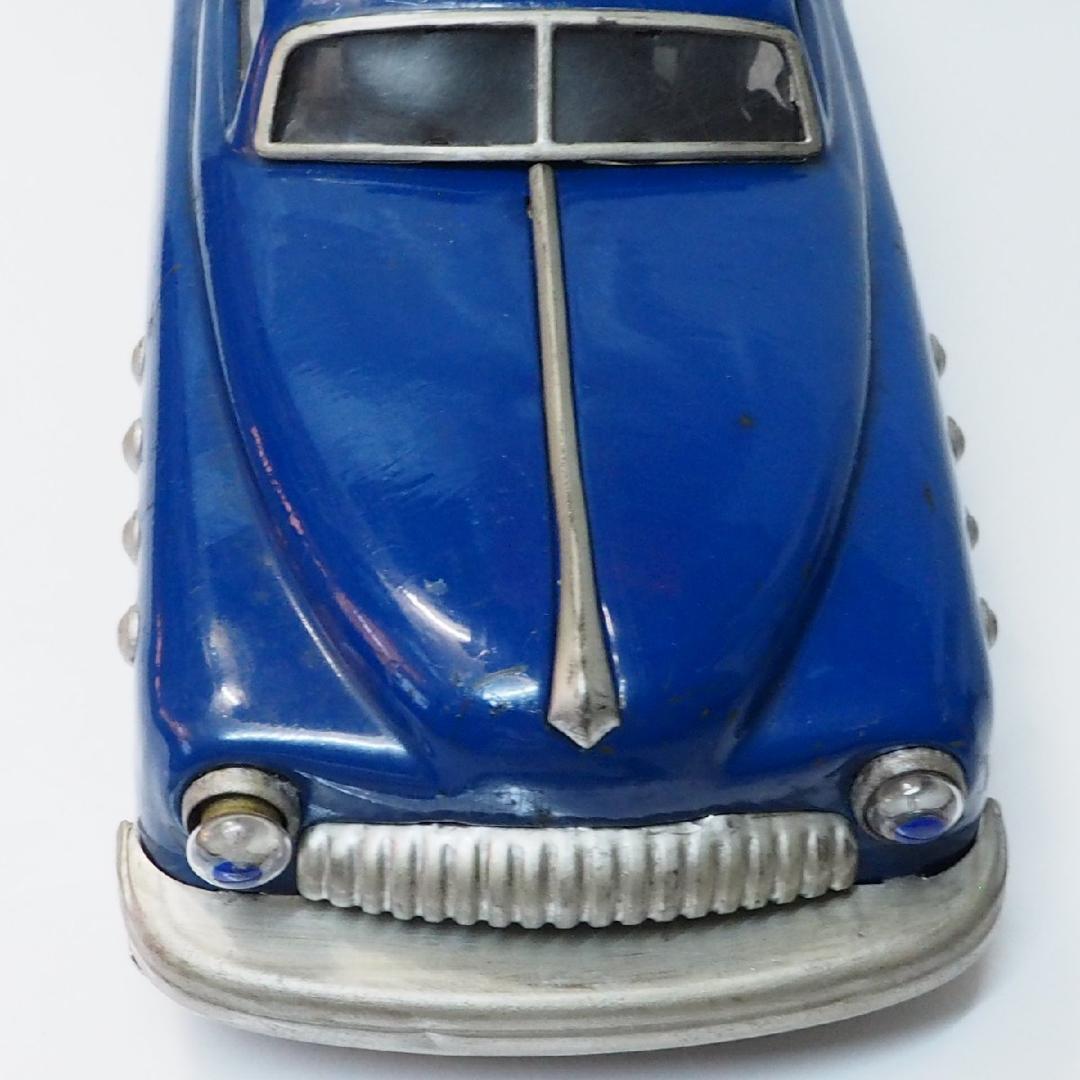 当時物【スーパービュイック青リペイント電動走行 動作不良】ブリキ自動車TIN箱無 当時物【スーパービュイック青リペイント電動走行 動作不良】ブリキ