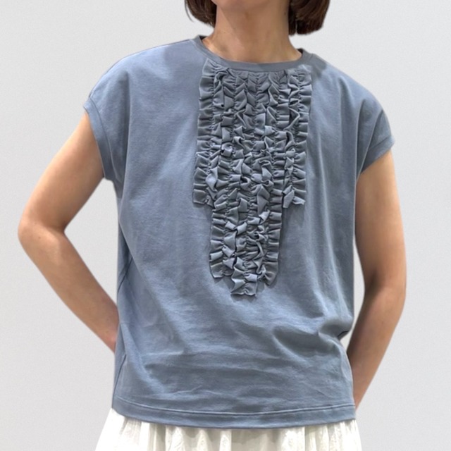 mizuiro ind french slv frill pullover