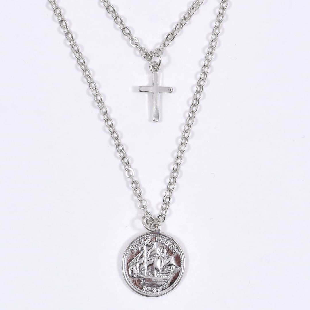 【rachan】ネックレス チェーンクロスコイン3連ネックレス | VOLCAN&APHRODITE