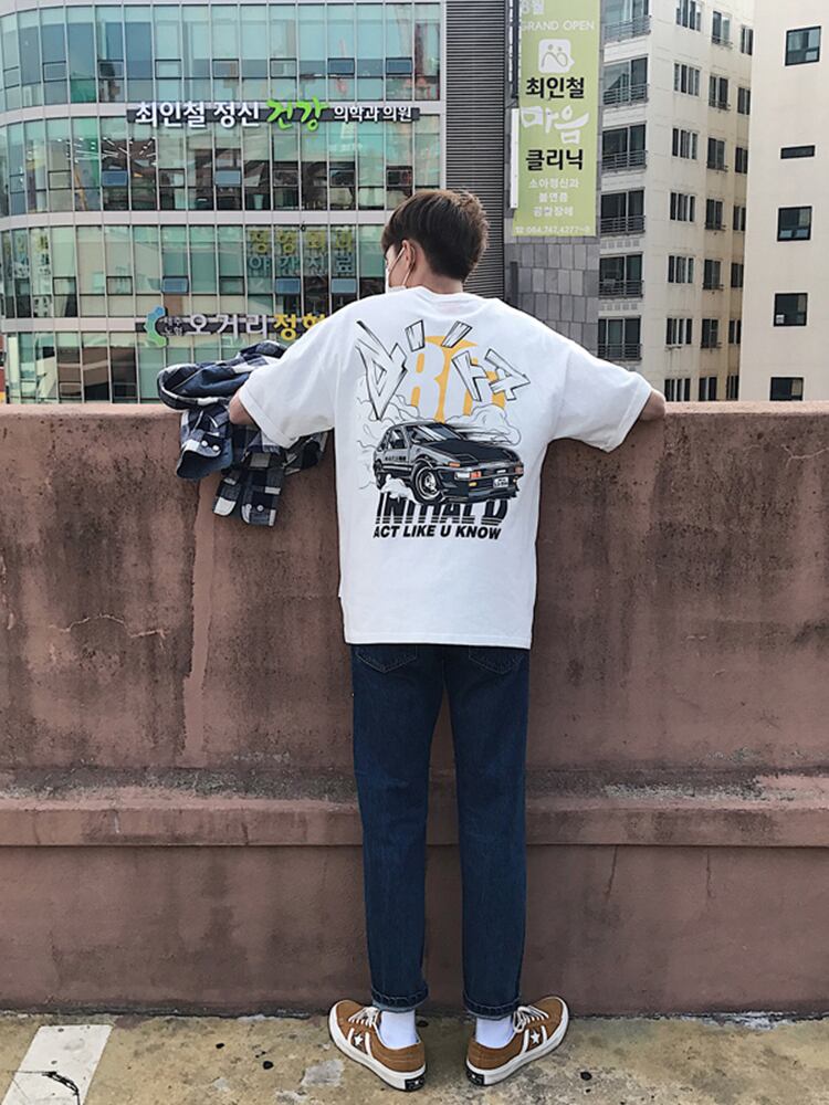 全2色 Tシャツ カットソー プリント カジュアル シンプル