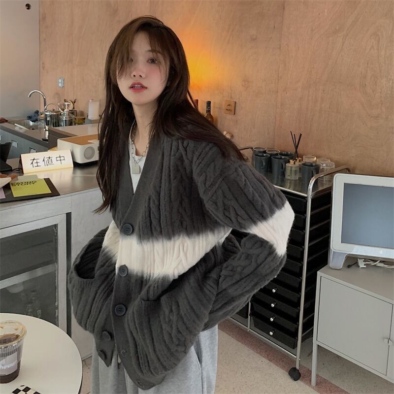 セーター コート オータムウィンターニットカーディガンルーズトップス ロング 秋物 冬物 1号婦人27876625274