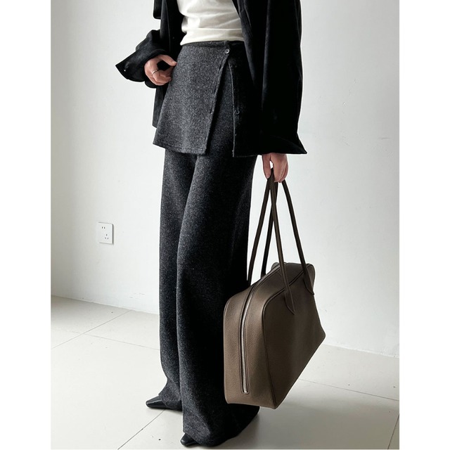 layered flare pants　J00257