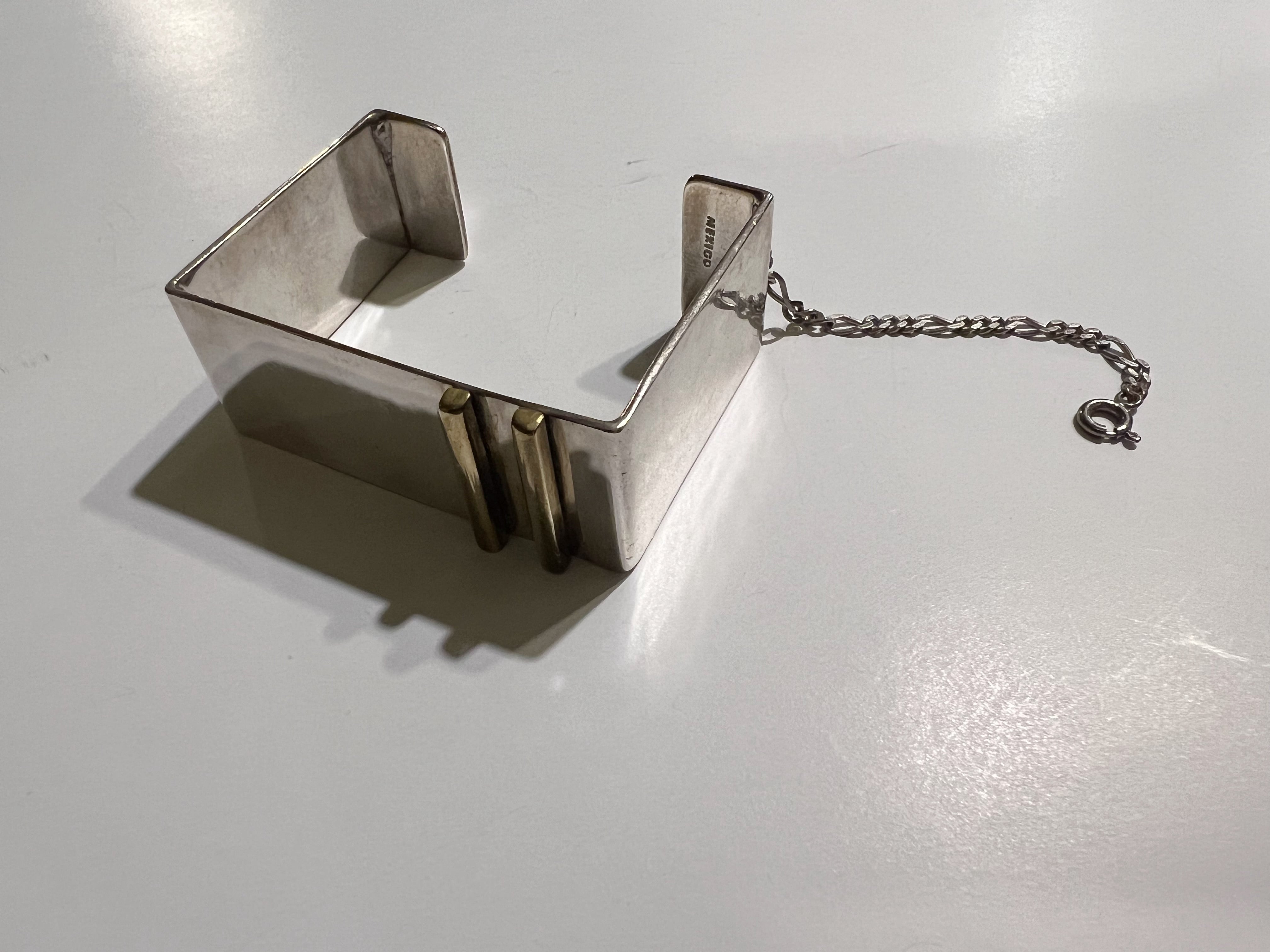 Vintage mexican silver × gold square bangle ( ヴィンテージ メキシカン シルバー × ゴールド スクエア バングル )