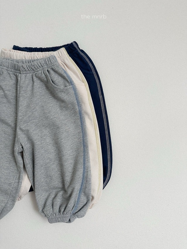 《予約》送料無料【minirobe】Contrast Trim Jogger Pants
