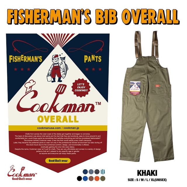 COOKMAN (クックマン) Fisherman's Bib Overall (フィッシャーマンズ ビブ オーバーオール ) カーキ 231-01870