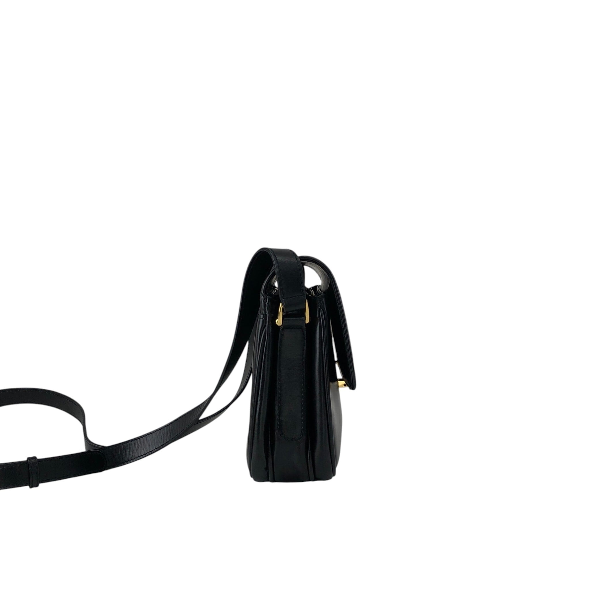 CELINE セリーヌ ショルダーバッグ ブラック トリオンフ レザー CELINE セリーヌ ショルダーバッグ ブラック トリオンフ レザー