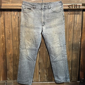 1980s～ LEE BLACK COTTON PANTS  MADE IN USA【サイズ表記 W38×L32】 /  1980年代～ リー  ブラックデニム グッドフェード