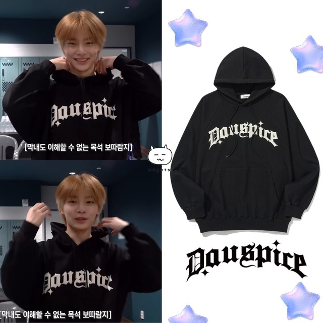 ★Stray Kids アイエン 着用！！【Dauspice】Logo Hoodie Black